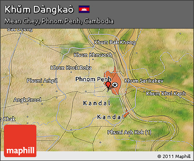 Satellite 3D Map of Khŭm Dângkaô