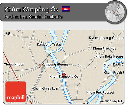 Shaded Relief 3D Map of Khŭm Kămpóng Ôs