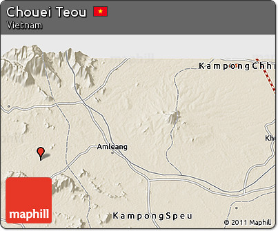 Shaded Relief 3D Map of Chouei Teou