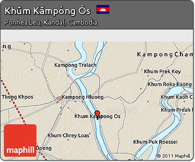 Shaded Relief 3D Map of Khŭm Kămpóng Ôs