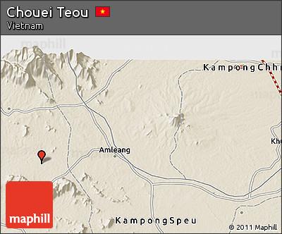 Shaded Relief 3D Map of Chouei Teou