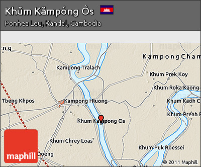 Shaded Relief 3D Map of Khŭm Kămpóng Ôs
