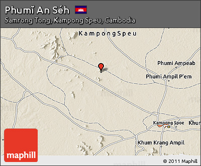 Shaded Relief 3D Map of Phumĭ An Séh