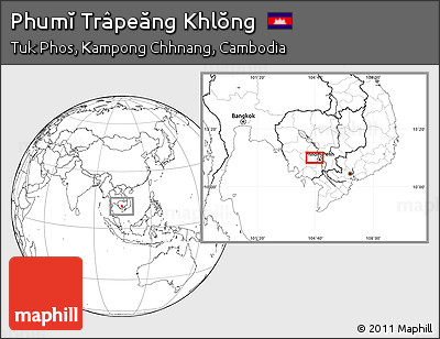 Blank Location Map of Phumĭ Trâpeăng Khlŏng