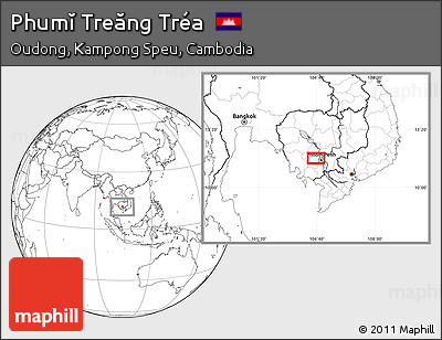 Blank Location Map of Phumĭ Treăng Tréa