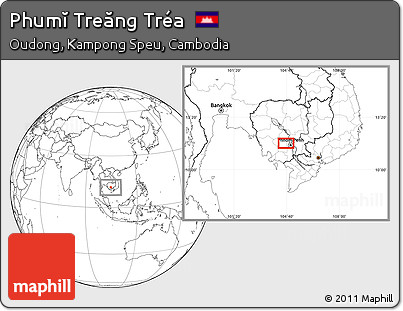 Blank Location Map of Phumĭ Treăng Tréa