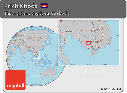 Gray Location Map of Prĭch Khpós