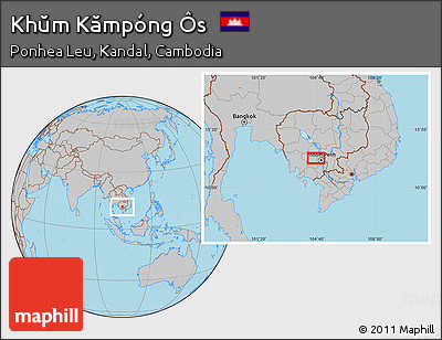 Gray Location Map of Khŭm Kămpóng Ôs