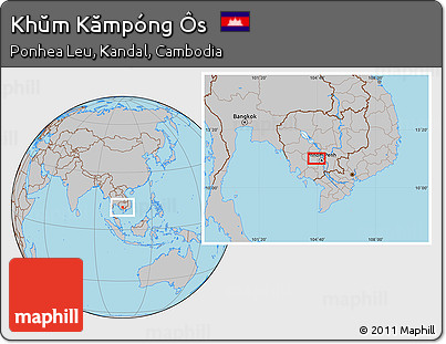 Gray Location Map of Khŭm Kămpóng Ôs
