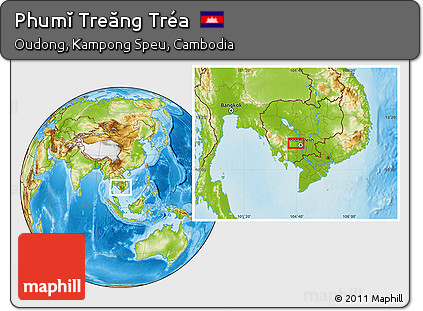 Physical Location Map of Phumĭ Treăng Tréa