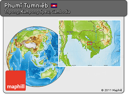 Physical Location Map of Phumĭ Tumniĕb