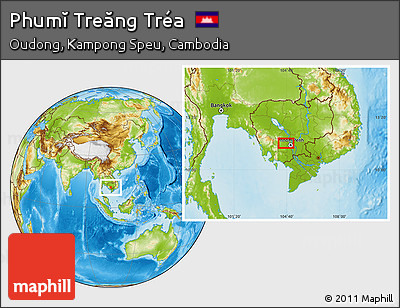 Physical Location Map of Phumĭ Treăng Tréa