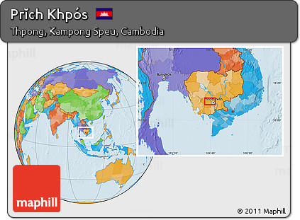 Political Location Map of Prĭch Khpós