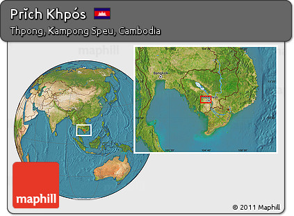 Satellite Location Map of Prĭch Khpós