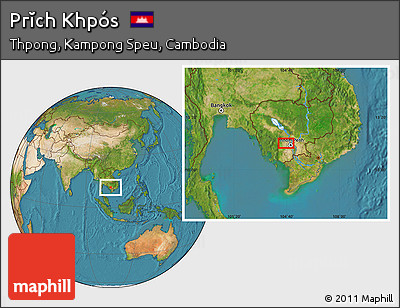 Satellite Location Map of Prĭch Khpós