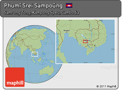 Savanna Style Location Map of Phumĭ Srei Sâmpoŭng
