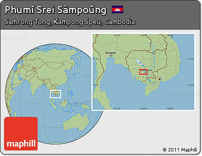 Savanna Style Location Map of Phumĭ Srei Sâmpoŭng