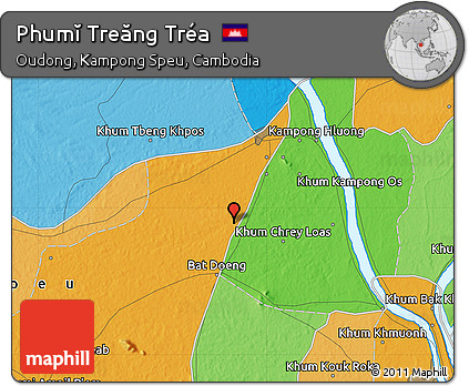 Political Map of Phumĭ Treăng Tréa