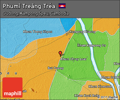 Political Map of Phumĭ Treăng Tréa