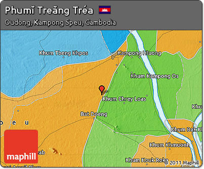 Political Map of Phumĭ Treăng Tréa