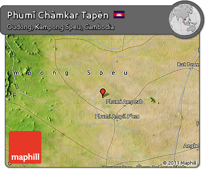Satellite Map of Phumĭ Châmkar Tapên