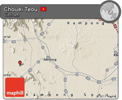 Shaded Relief Map of Chouei Teou