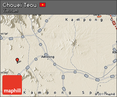 Shaded Relief Map of Chouei Teou