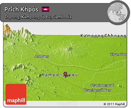 Physical Panoramic Map of Prĭch Khpós