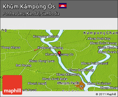 Physical Panoramic Map of Khŭm Kămpóng Ôs