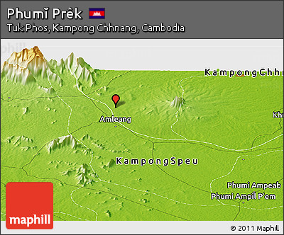 Physical Panoramic Map of Phumĭ Prêk