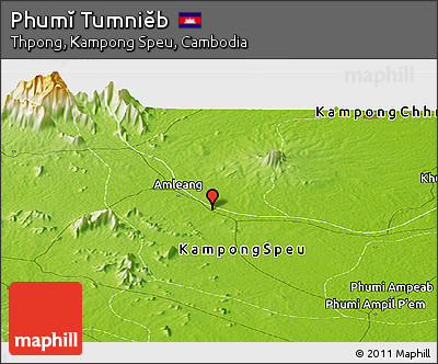 Physical Panoramic Map of Phumĭ Tumniĕb