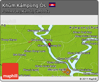 Physical Panoramic Map of Khŭm Kămpóng Ôs