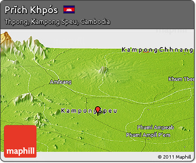 Physical Panoramic Map of Prĭch Khpós