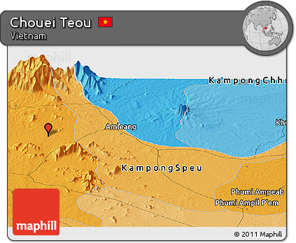 Political Panoramic Map of Chouei Teou