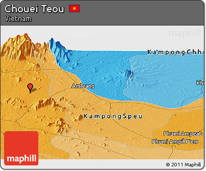 Political Panoramic Map of Chouei Teou