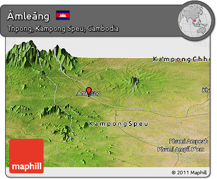 Satellite Panoramic Map of Âmleăng