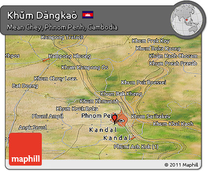 Satellite Panoramic Map of Khŭm Dângkaô