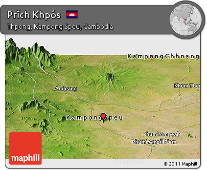 Satellite Panoramic Map of Prĭch Khpós