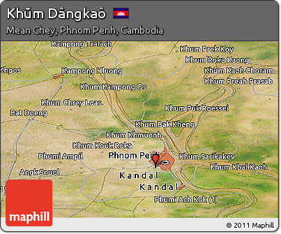 Satellite Panoramic Map of Khŭm Dângkaô