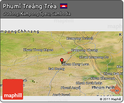 Satellite Panoramic Map of Phumĭ Treăng Tréa