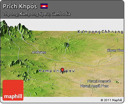 Satellite Panoramic Map of Prĭch Khpós