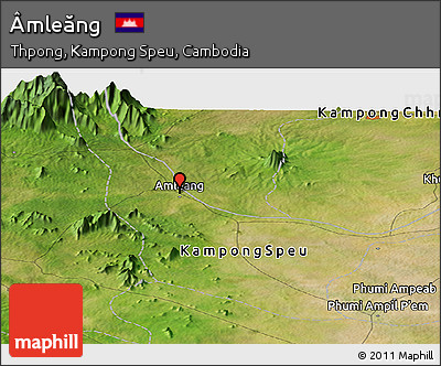 Satellite Panoramic Map of Âmleăng