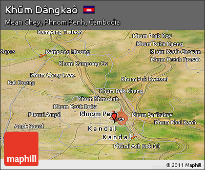 Satellite Panoramic Map of Khŭm Dângkaô