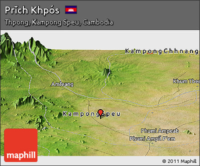 Satellite Panoramic Map of Prĭch Khpós