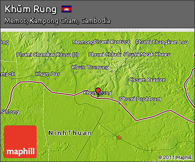 Physical 3D Map of Khŭm Rung