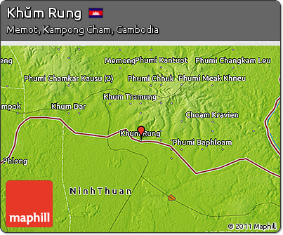Physical 3D Map of Khŭm Rung