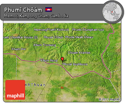 Satellite 3D Map of Phumĭ Chŏâm