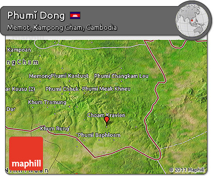 Satellite 3D Map of Phumĭ Dong