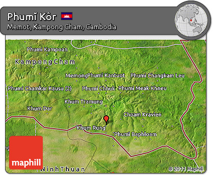 Satellite 3D Map of Phumĭ Kôr