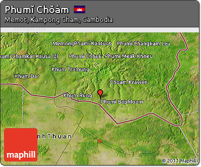 Satellite 3D Map of Phumĭ Chŏâm